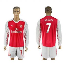Arsenal #7 Alexis Red Home Long Sleeves Soccer Club Jersey