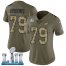 Nike Philadelphia Eagles #79 Brandon Brooks Olive/Camo Super Bowl LII Womens Stitched NFL Limited 2017 Salute to Service Jersey