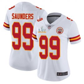 Nike Kansas City Chiefs #99 Khalen Saunders White Womens Super Bowl LV Bound Stitched NFL Vapor Untouchable Limited Jersey
