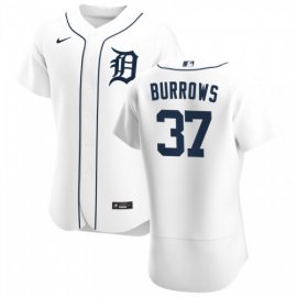 Detroit Tigers #37 Beau Burrows Mens Nike White Home 2020 Authentic Player MLB Jersey