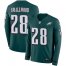 Nike Philadelphia Eagles #28 Wendell Smallwood Midnight Green Team Color Mens Stitched NFL Limited Therma Long Sleeve Jersey