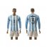 Argentina #3 Mercado Home Long Sleeves Soccer Country Jersey