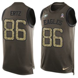 Nike Philadelphia Eagles #86 Zach Ertz Green Mens Stitched NFL Limited Salute To Service Tank Top Jersey