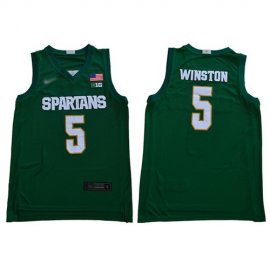 Michigan State Spartans #5 Cassius Winston Green 2019 Basketball Stitched College Jersey