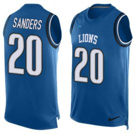 Nike Detroit Lions #20 Barry Sanders Blue Team Color Mens Stitched NFL Limited Tank Top Jersey