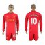 Liverpool #10 Coutinho Home Long Sleeves Soccer Club Jersey