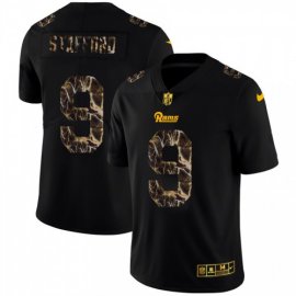Los Angeles Rams #9 Matthew Stafford Mens Black Nike Flocked Lightning Vapor Limited NFL Jersey