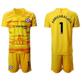 Chelsea #1 Arrizabalaga Yellow Goalkeeper Soccer Club Jersey