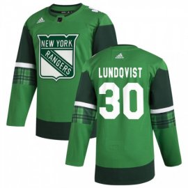 New York Rangers #30 Henrik Lundqvist Mens Adidas 2020 St. Patricks Day Stitched NHL Jersey Green.jpg.jpg