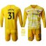 Chelsea #31 Green Yellow Goalkeeper Long Sleeves Kid Soccer Club Jersey