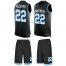 Nike Carolina Panthers #22 Christian McCaffrey Black Team Color Mens Stitched NFL Limited Tank Top Suit Jersey