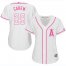 Los Angeles Angels #29 Rod Carew White/Pink Fashion Womens Stitched MLB Jersey