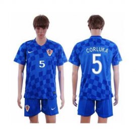 Croatia #5 Corluka Away Soccer Country Jersey