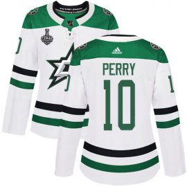 Adidas Dallas Stars #10 Corey Perry White Road Authentic Womens 2020 Stanley Cup Final Stitched NHL Jersey