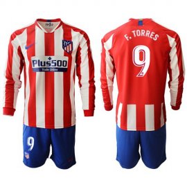 Atletico Madrid #9 F.Torres Home Long Sleeves Soccer Club Jersey