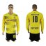 Dortmund #10 Mkhitaryan Home Long Sleeves Soccer Club Jersey