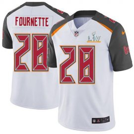 Tampa Bay Buccaneers #28 Leonard Fournette White Mens Super Bowl LV Bound Stitched NFL Vapor Untouchable Limited Jersey