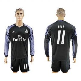 Real Madrid #11 Bale Sec Away Long Sleeves Soccer Club Jersey