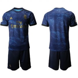 Real Madrid Blank Dark Blue Soccer Club Jersey