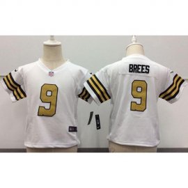 Toddler Nike New Orleans Saints #9 Drew Brees White Rush Stitched NFL Elite Jersey