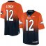 Nike Denver Broncos #12 Paxton Lynch Orange/Navy Blue Mens Stitched NFL Elite Fadeaway Fashion Jersey