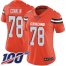 Nike Cleveland Browns #78 Jack Conklin Orange Alternate Womens Stitched NFL 100th Season Vapor Untouchable Limited Jersey