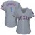 Texas Rangers #1 Elvis Andrus Grey Road Womens Stitched MLB Jersey