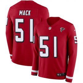 Nike Atlanta Falcons #51 Alex Mack Red Team Color Mens Stitched NFL Limited Therma Long Sleeve Jersey