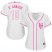 New York Mets #18 Travis dArnaud White/Pink Fashion Womens Stitched MLB Jersey