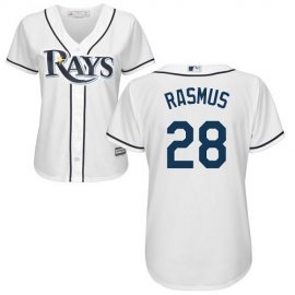 Tampa Bay Rays #28 Colby Rasmus White Home Womens Stitched MLB Jersey