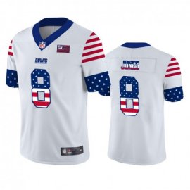 New York New York Giants #8 Daniel Jones White Mens Nike Team Logo USA Flag Vapor Untouchable Limited NFL Jersey