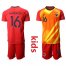France #16 Mandanda Red Goalkeeper Kid Soccer Country Jersey