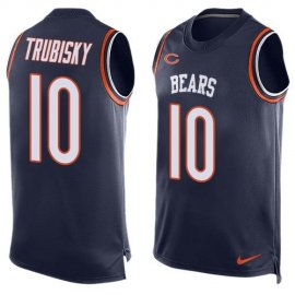 Nike Chicago Bears #10 Mitchell Trubisky Navy Blue Team Color Mens Stitched NFL Limited Tank Top Jersey