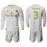 Real Madrid #3 Vallejo White Home Long Sleeves Soccer Club Jersey