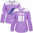 Adidas Tampa Bay Lightning #81 Erik Cernak Purple Authentic Fights Cancer Womens Stitched NHL Jersey