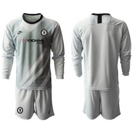 Chelsea Blank Grey Goalkeeper Long Sleeves Soccer Club Jersey