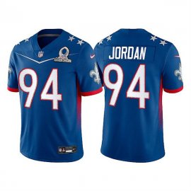 Mens New Orleans Saints #94 Cameron Jordan 2022 Royal Pro Bowl Stitched Jersey
