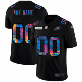 Philadelphia Eagles Custom Mens Nike Multi-Color Black 2020 NFL Crucial Catch Vapor Untouchable Limited Jersey