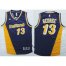 Indiana Pacers #13 Paul George Navy Blue Yellow Throwback Stitched NBA Jersey