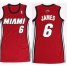 Women Miami Heat 6 LeBron James Red Stitched NBA Jersey Dress