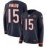 Nike Chicago Bears #15 Eddy Pineiro Navy Blue Team Color Womens Stitched NFL Limited Therma Long Sleeve Jersey