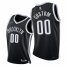 Nike Nets Custom Mens 2021-22 75th Diamond Anniversary NBA Jersey Black