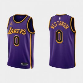 Los Angeles Los Angeles Lakers #0 Russell Westbrook Purple Mens Nike NBA 2022-23 Statement Edition Jersey Mens