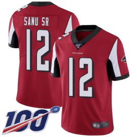 Nike Atlanta Falcons #12 Mohamed Sanu Sr Red Team Color Mens Stitched NFL 100th Season Vapor Limited Jersey