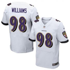 Nike Baltimore Ravens #98 Brandon Williams White Mens Stitched NFL New Elite Jersey