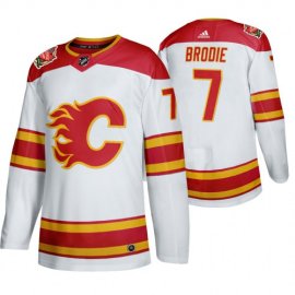 Calgary Flames #7 T.J. Brodie Mens 2019-20 Heritage Classic Authentic White Stitched NHL Jersey