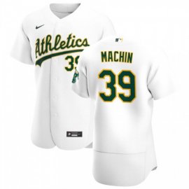 Oakland Athletics #39 Vimael Machin Mens Nike White Home 2020 Authentic Player MLB Jersey