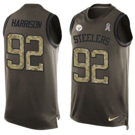 Nike Pittsburgh Steelers #92 James Harrison Green Mens Stitched NFL Limited Salute To Service Tank Top Jersey
