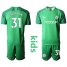 Manchester City #31 Ederson M. Green Goalkeeper Kid Soccer Club Jersey