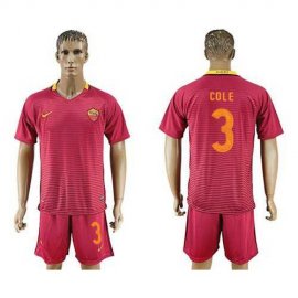 Roma #3 Cole Red Home Soccer Club Jersey